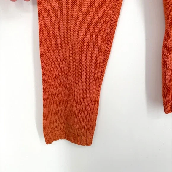 Max Mara Weekend 100% Cotton Orange Zip Cardigan Sz XL Made in Italy - Picture 11 of 12